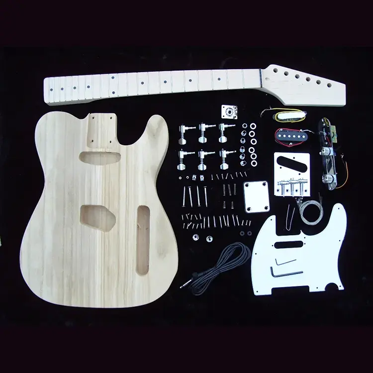 Grosir kit gitar TL rakitan leher Paddle wood body kit gitar elektrik DIY untuk bangunan gitar elektrik TL