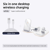Chargeur sans fil 3-en-1 RGB à lumière ambiante 15W, station de charge rapide Type-C à levage automatique pour bureau, directement de l'usine