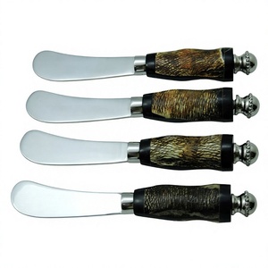 Couteau à beurre multifonctionnel en corne naturelle avec manche en acier inoxydable, couteau à fromage écologique, ensemble de couverts, accessoires de cuisine Star - Product Image 5