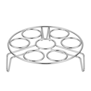 Stainless Steel Egg Steamer Rack 7 Holes Heat Insulating Freestanding Multi Purpose Kitchen Tool - Product Image 1