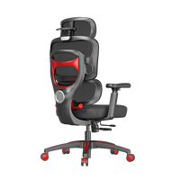 Chaise de jeu pivotante multifonctionnelle industrielle haut de gamme avec dossier en maille, siège en tissu et fonction de massage pour les gestionnaires et les jeunes employés