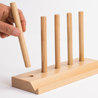 Ensemble de pyramides numériques en bois pour enfants Maria Montessori Jouet préscolaire Ensemble cognitif Blocs de construction Jouets éducatifs Cadeau