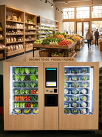 Automatische temperatuurgecontroleerde gezonde voedingsautomaat voor verse dranken, salades, fruit, zeevruchten en vlees