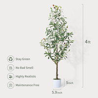 Vente en gros d'oliviers artificiels pour la décoration intérieure 5ft 180cm 6ft Faux olivier avec feuilles en plastique de soie Vente en gros de plantes artificielles