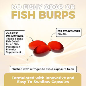 Olio di Krill OEM/ODM 1250mg con EPA/DHA e Astaxantina - Integratore per Cuore, Cervello, Articolazioni e Occhi in Capsule Molli - Product Image 2