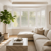 Volets en bois sur mesure pour la vente en gros, volets à lamelles en bois de 89 mm pour maison résidentielle