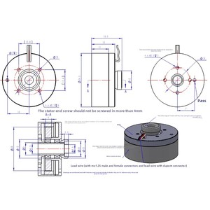 <span class=keywords><strong>Moteur</strong></span> sans balais 24V DC (BLDC) <span class=keywords><strong>à</strong></span> aimant néodyme, arbre creux, rotor externe infini, efficacité IE1, FOC, pour maison intelligente - Product Image 5