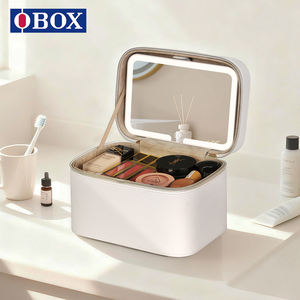 กระเป๋าเครื่องสำอาง OBOX พร้อมกระจก HD 3 <span class=keywords><strong>โทน</strong></span>สี สำหรับผู้ที่ชื่นชอบการ<span class=keywords><strong>แต่งหน้า</strong></span>  กระเป๋าขนาดใหญ่สำหรับการเดินทางช่วงสุดสัปดาห์ - Product Image 3