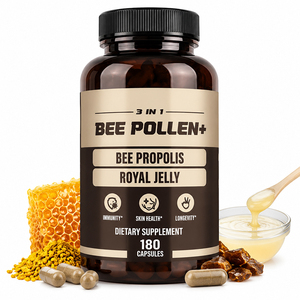 Capsules de <span class=keywords><strong>pollen</strong></span> <span class=keywords><strong>d</strong></span>'<span class=keywords><strong>abeille</strong></span> biologique 3-en-1 avec propolis et gelée royale, complément immunitaire pour adultes - Product Image 1