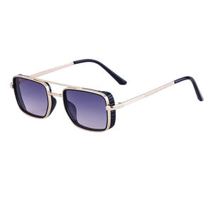 Lunettes de soleil carrées personnalisées pour hommes, verres PC UV400, monture noire intégrale, style Instagram, protection solaire pour la conduite - Product Image 5