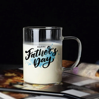 Nouveauté Tasse à café en verre personnalisée de 16 oz avec couvercle en bambou et cuillère, sublimation vierge, certifiée CE, passe au micro-ondes et au lave-vaisselle, unisexe