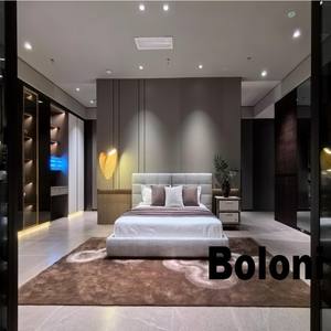 नई प्रवृत्ति लक्जरी बेडरूम फर्नीचर आधुनिक इतालवी शैली चमड़े की रानी/किंग आकार बिस्तर फ्रेम न्यूनतम डिजाइन - Product Image 4