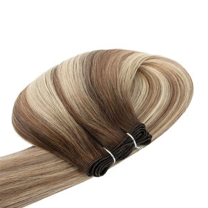 Extensioni per <span class=keywords><strong>capelli</strong></span> umani Genius Weft lisce, set <span class=keywords><strong>5</strong></span> colori: <span class=keywords><strong>castano</strong></span>, biondo, platino, trama sottile invisibile, <span class=keywords><strong>capelli</strong></span> Remy all'ingrosso - Product Image 3