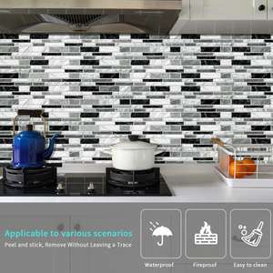 Papel pintado autoadhesivo de PVC impermeable con patrón de mármol Peel & Stick para Cocina - Product Image 4