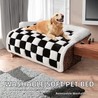 Nid pour chien et chat écologique en peluche, amovible, lavable, luxueux, pour un sommeil profond, en fausse fourrure, doux, moelleux et respirant