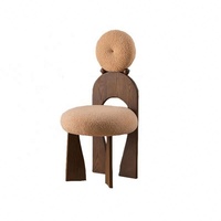 GEDO Chaise de salle à manger moderne et minimaliste en bois massif avec dossier Sherpa Remplissage éponge en mousse Meubles de maison en gros