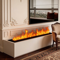 Chimenea Eléctrica Empotrada con Vapor de Agua 3D, Chimenea de Niebla Simulada, Humidificador con Llama Simulada para Decoración del Hogar y Villas