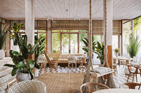 Ensemble de meubles de restaurant sur mesure de luxe, table ronde et chaises, meubles en bois pour hôtel, tables et chaises de restaurant haut de gamme