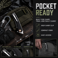 Couteau pliant EDC portable de poche en acier D2 haute dureté avec ouverture assistée par roulement, manche G10, pour camping et activités de plein air