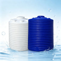Tanque de Preparación Química de PE, Contenedor Vertical de Mezcla de Líquidos para Proyectos de Tratamiento de Aguas Residuales Industriales y Agua Pura