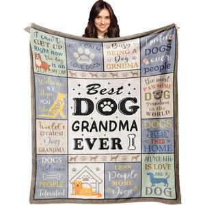 White Leaf Grandpa Text Flannel <b>Blanket</b> Throw <b>Blanket</b> Nap <b>Blanket</b> Machine Washable Fade Resistant for Winter Warmth Custom Print - Product Image 2