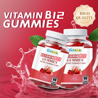 Complément alimentaire de vitamine B12 de qualité alimentaire OEM, multivitamines 1000 mg, saveur fraise naturelle, gommes de vitamine B12 pour un usage quotidien