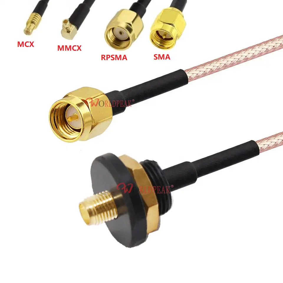 Câble coaxial RF pour antenne GPS GSM étanche SMA femelle vers MMCX/MCX/IPEX/SMA/extrémité libre pour câble coaxial RG178