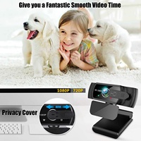 Webcam USB 1080P untuk Komputer, Laptop, atau Desktop, dengan Mikrofon, Fokus Otomatis, Status Kunci OEM, Item Mikrofon