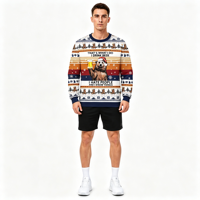 Sweat-shirt à col rond pour homme en polyester personnalisé avec impression intégrale pour les fêtes