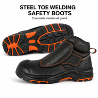 Bottes de sécurité avec protection métatarsienne en acier, en cuir de vachette gaufré, pour le soudage, semelle en caoutchouc PU, chaussures industrielles, vente en gros OEM