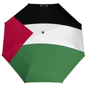 Parapluie pliable drapeau Palestine en gros, coupe-vent, anti-UV, portable, pour voyage, ouverture/fermeture automatiques, panneaux personnalisables - Product Image 1