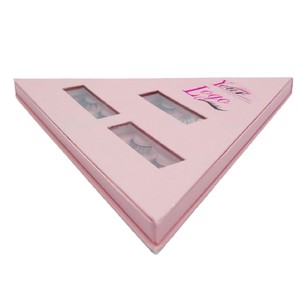 Le fabricant produit des faux cils triangulaires rose pailleté sur mesure, dans des boîtes cadeaux créatives (logo personnalisé) - Product Image 5