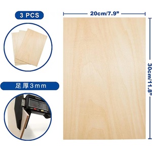 Basswood ván ép 0.5mm 1.5mm 2mm 3mm gỗ tự nhiên tấm laser cắt không thấm nước <span class=keywords><strong>E1</strong></span> formaldehyde thủ công 3D - Product Image 3