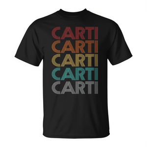 T-shirt rétro vintage Carti noir pour homme, vêtements décontractés - Product Image 2