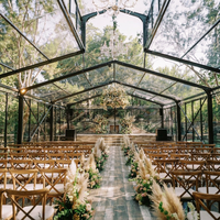 Tentes de réception en aluminium TENTCHO pour mariages et événements, vente en gros, pour 800 personnes, imperméables, 20x20, robustes, noires, pour événements