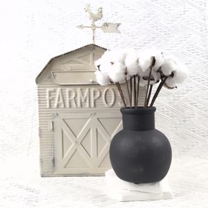 مزهرية طاولة ريفية بسيطة من الفخار الأسود من ديكورويل للزهور المجففة وديكور المنزل الريفي - Product Image 5