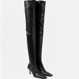 Large Size 46 Women Over the Knee High <b>Boots</b> Wide Fit Low Thin Heels Thigh High Square Toe Booties Custom Shoes - Product Image 6