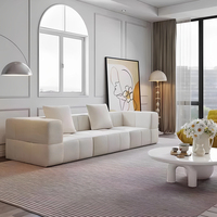 Set Sofa Seksional Ramah Lingkungan yang Tahan Lama, Berbentuk Persegi, Diisi Spons, dan Dapat Disesuaikan untuk Ruang Tamu dengan Ruang Terbatas, Tiga Orang, Berdampingan