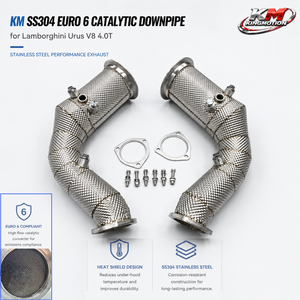 <span class=keywords><strong>KM</strong></span> SS304 Euro 6 Downpipe catalytique à haut débit avec bouclier thermique pour <span class=keywords><strong>Lamborghini</strong></span> <span class=keywords><strong>Urus</strong></span> V8 4.0T – Amélioration des performances du collecteur d'échappement - Product Image 1