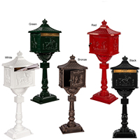 Boîte aux lettres autoportante en aluminium ChengFeng, étanche, antivol, grande capacité, avec serrure à combinaison décorative pour extérieur