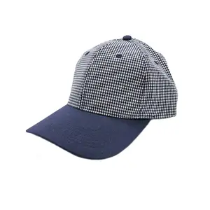Cappellino da baseball in cotone morbido stile personalizzato a 6 pannelli di cotone senza logo cappello in tartan all'ingrosso