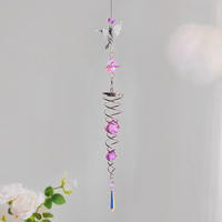 Campana de Viento de Cristal Giratoria de Siete Colores con Diseño de Colibrí, Decoración 3D para Ventanas, Decoración del Hogar, Regalo Festivo
