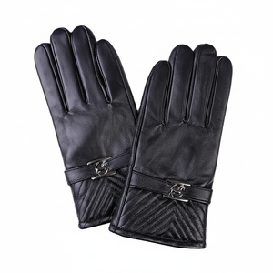 Gants en cuir pour hommes et femmes, à doigts entiers, pour l'hiver, décontractés, pour les voyages en plein air, 100% cuir véritable, compatibles avec les écrans tactiles - Product Image 1