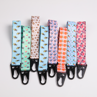 Großhandel Designer Polyester Niedliches Kurzes Handgelenkband Sublimations-Handschlaufe Schlüsselanhänger mit Logo Anpassbar