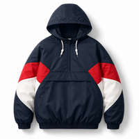 Blouson bomber coupe-vent trois tons sur mesure pour homme, doublure matelassée nid d'abeille, imperméable, style streetwear