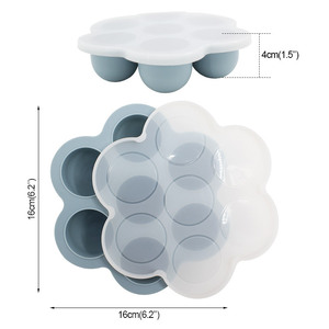 Boîte de conservation pour aliments pour bébés en silicone flexible à 7 trous, supports en forme de cône, sans BPA, sans phtalates, passe au lave-vaisselle, bac à cubes DIY, stockage de gelée - Product Image 2
