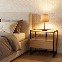 Table de chevet pratique avec tiroirs, gain de place, table d'appoint pour salon