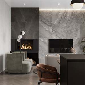 Gabinete de Cocina Moderno de Lujo en Gris con Cierre Suave, Incluye Grifo, Diseño Oculto Lacado Mate, Encimera de Laminado, Material de Mármol - Product Image 3