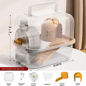 Tragbarer Handgehaltener Plastik-Hamsterkäfig im Naturstil Panorama-Transparent Doppelschichtig Luxuriöse Goldene Extra Große Villa für Innenräume - Product Image 4