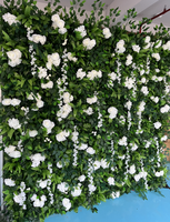 Décoration de fond de mariage nouveauté panneau floral en soie 5D/8D personnalisé mur de fleurs de roses artificielles pour scène de fête de mariage